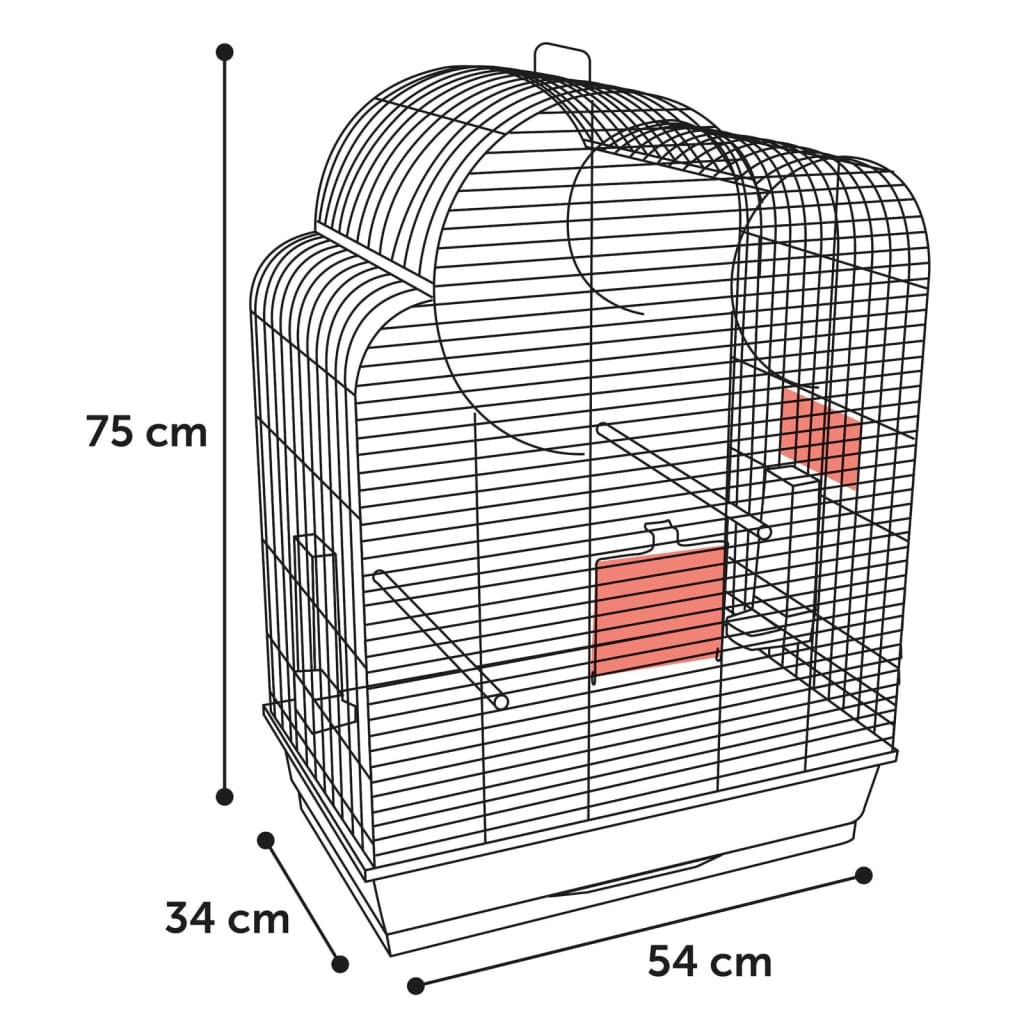 FLAMINGO FLAMINGO Parkietenkooi Wammer 1 54x34x75 cm metallic taupe