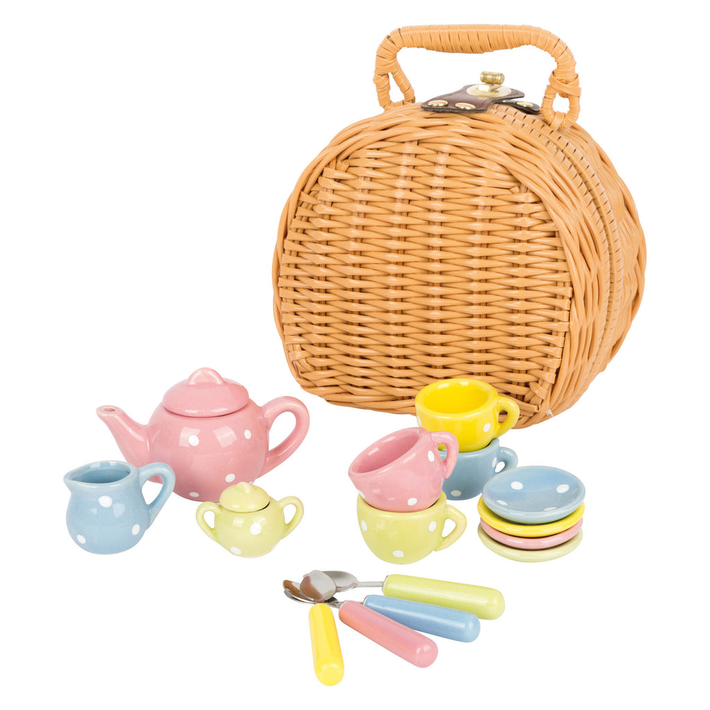 Small Foot Houten Picknickmand Theeservies, 16dlg.