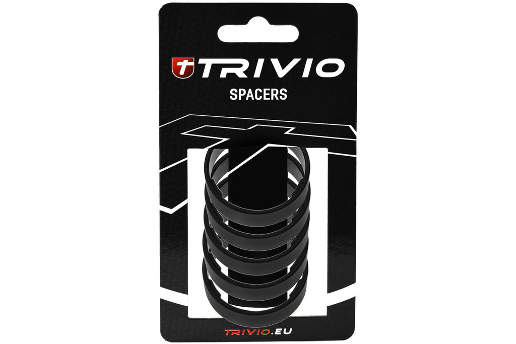 Trivio - spacer 10mm 1 1 8 aluminium zwart - 5 stuks