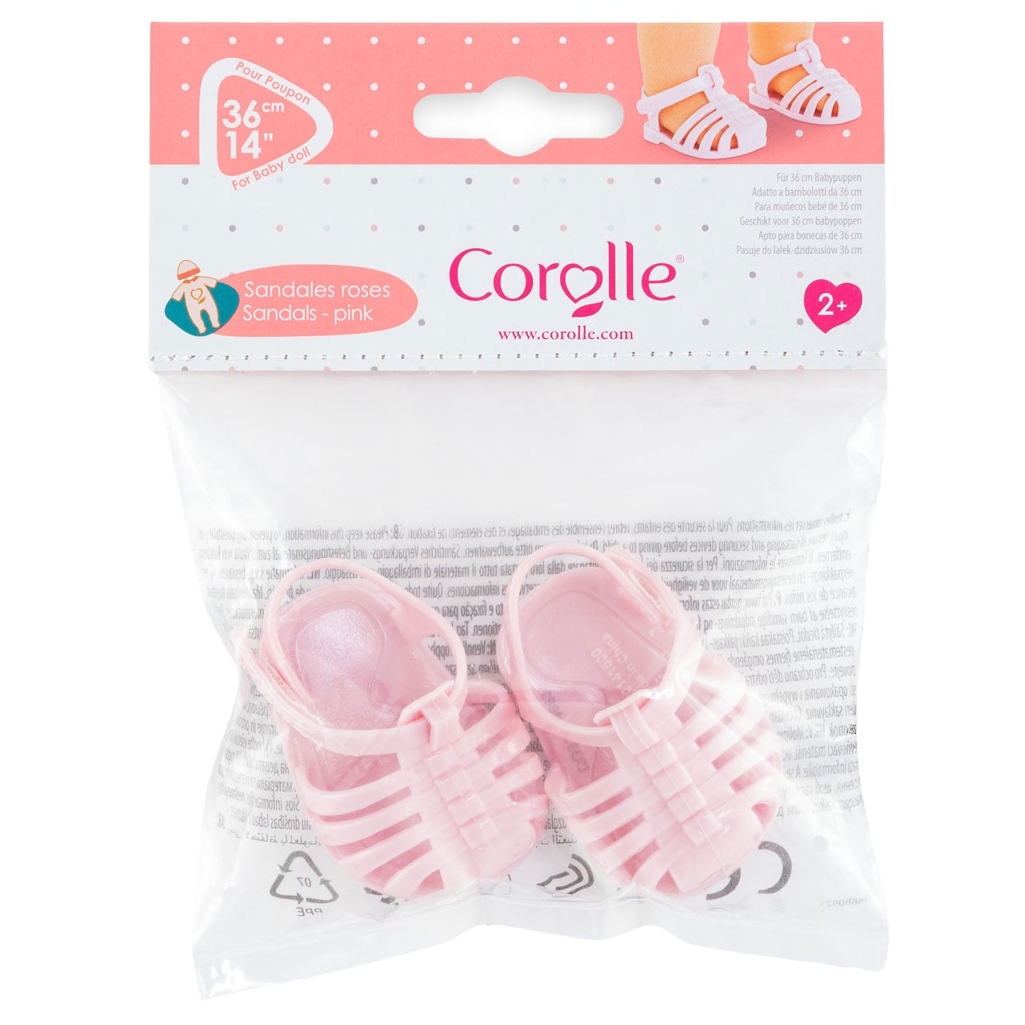 Corolle Mon Grand Poupon Poppen Sandalen Roze, 36cm