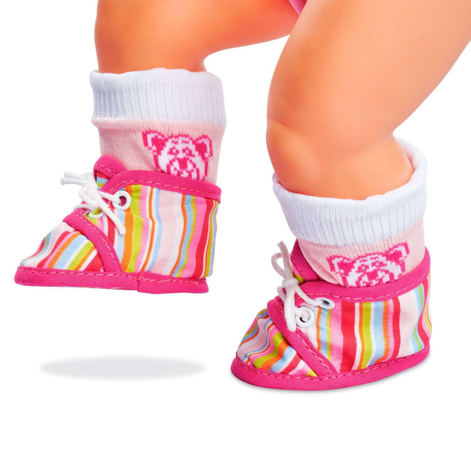New born baby born baby sokken paars-roze schoentjes