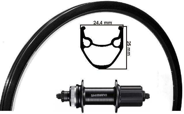 Kgs achterwiel 28inch (622) stratos zw/zw cassette centerl 8-10 speed