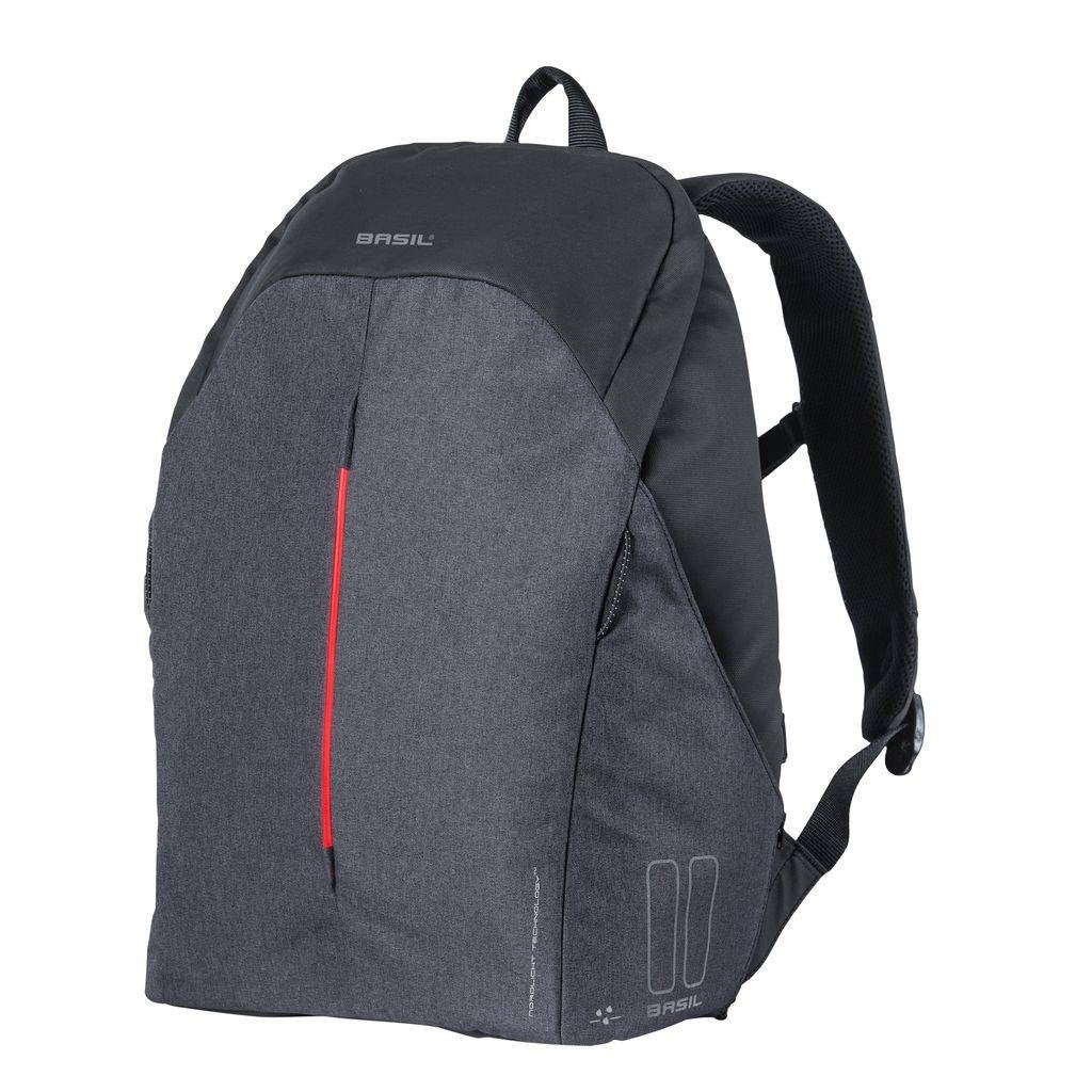 Basil B-Safe Backpack Nordlicht fietsrugzak 18L, unisex, graniet zwart