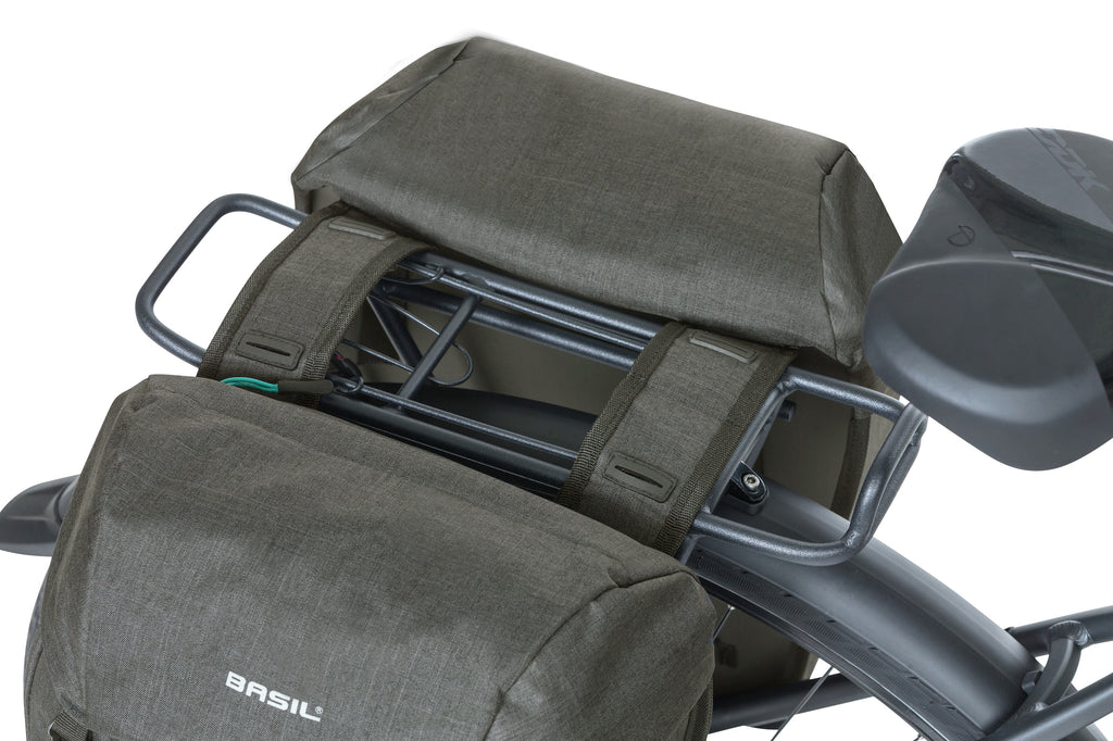 Basildiscovery365D dubbele fietstas zwart melee