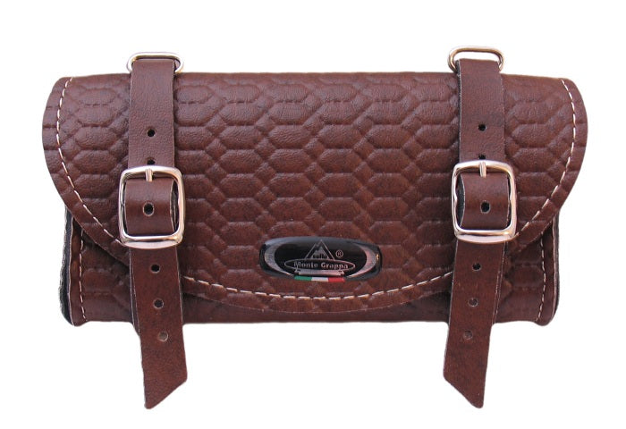 Zadeltas Monte Grappa 'British' leer - dark brown
