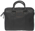 Lederen laptoptas Santos - Luxe, stevig leer - Geschikt voor woon-werkverkeer - Zwart, Cognac - R K variohaken - Unisex