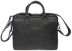 Lederen laptoptas Santos - Luxe, stevig leer - Geschikt voor woon-werkverkeer - Zwart, Cognac - R K variohaken - Unisex