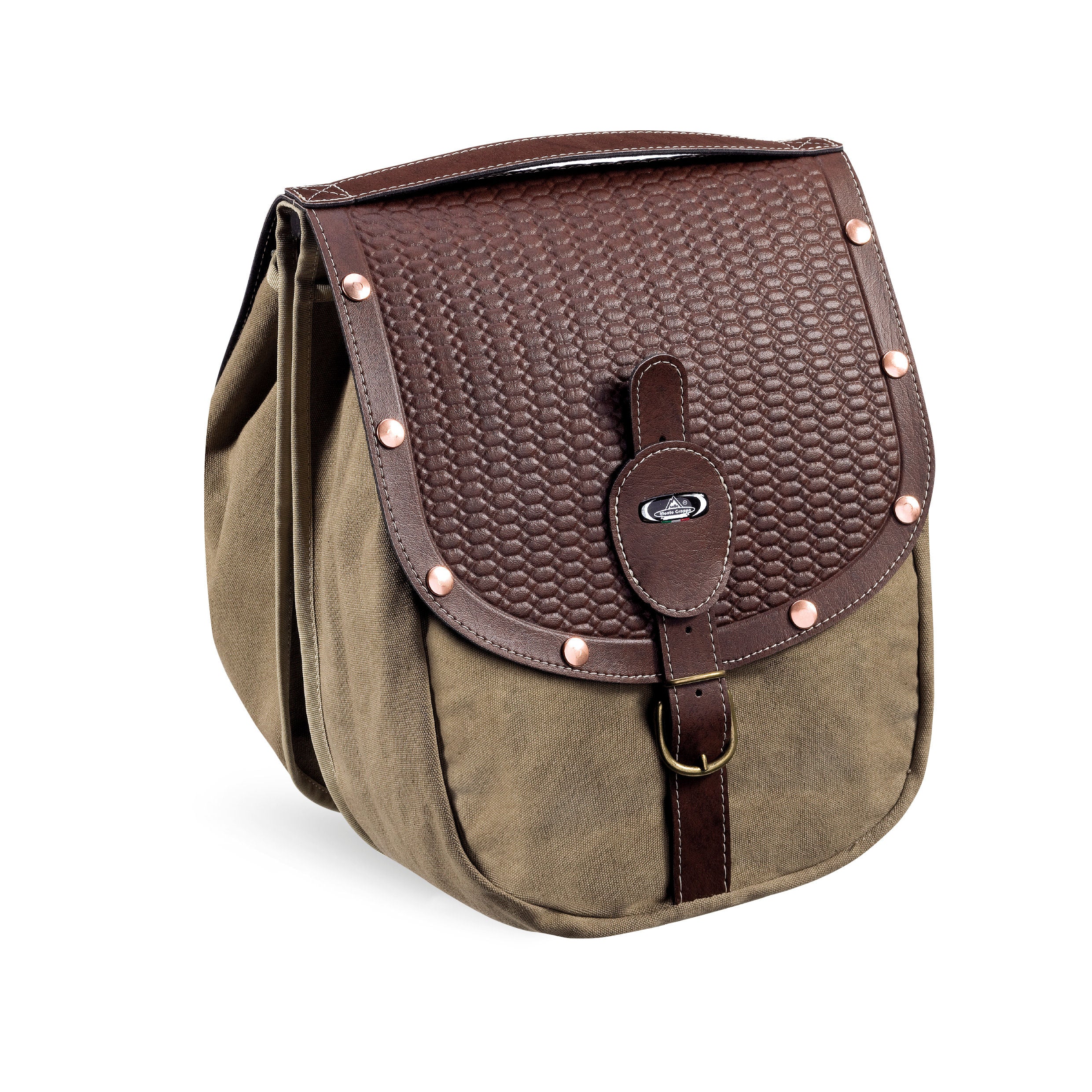 Dubbele fietstas Monte Grappa 'British' - dark brown