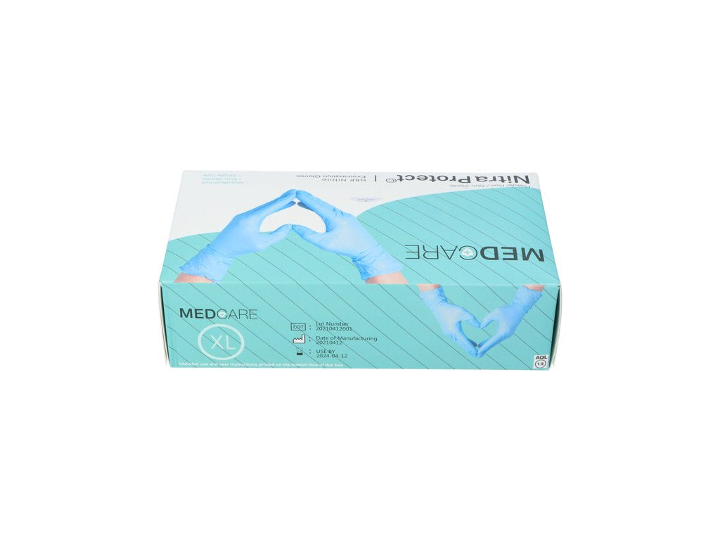 Handschoen Medicare Ongepoederd - Blauw - XL - (100 stuks)