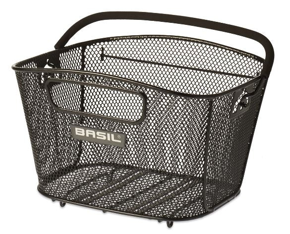 fietsmand basil bold klein - inclusief clever bevestigingssysteem 35 x 28 x 24 cm - zwart