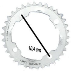 Gebhardt kettingblad 42t 4 gaats zilver - Grijs, Gebhardt Uni, 104 steek, ATB: Triple