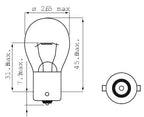 Lamp 12V-10W BA15S Chroom (Mirror)