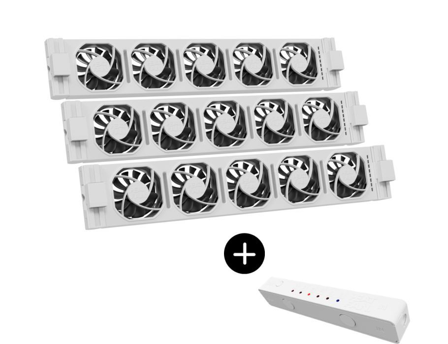 Heatfan 5 - radiatorventilator trio - wit + touch sensor
