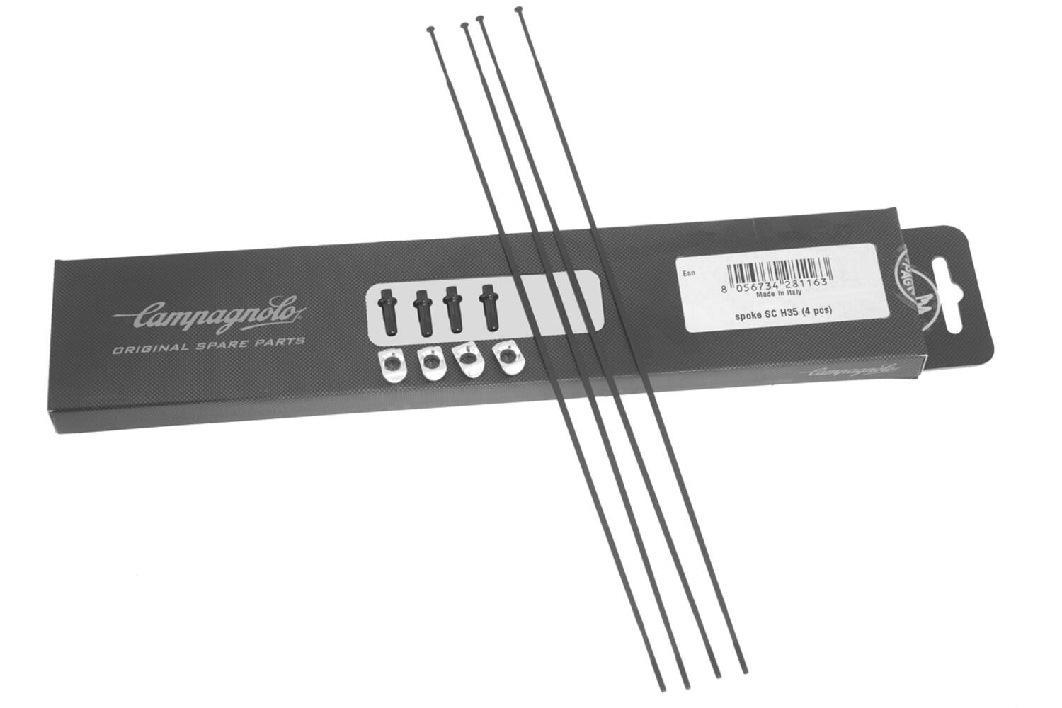 Campagnolo - spaak scirocco 35 rechts achter zwart - 4st.