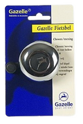 Gazelle fietsbel chroom messing met kunststof klepel op kaart