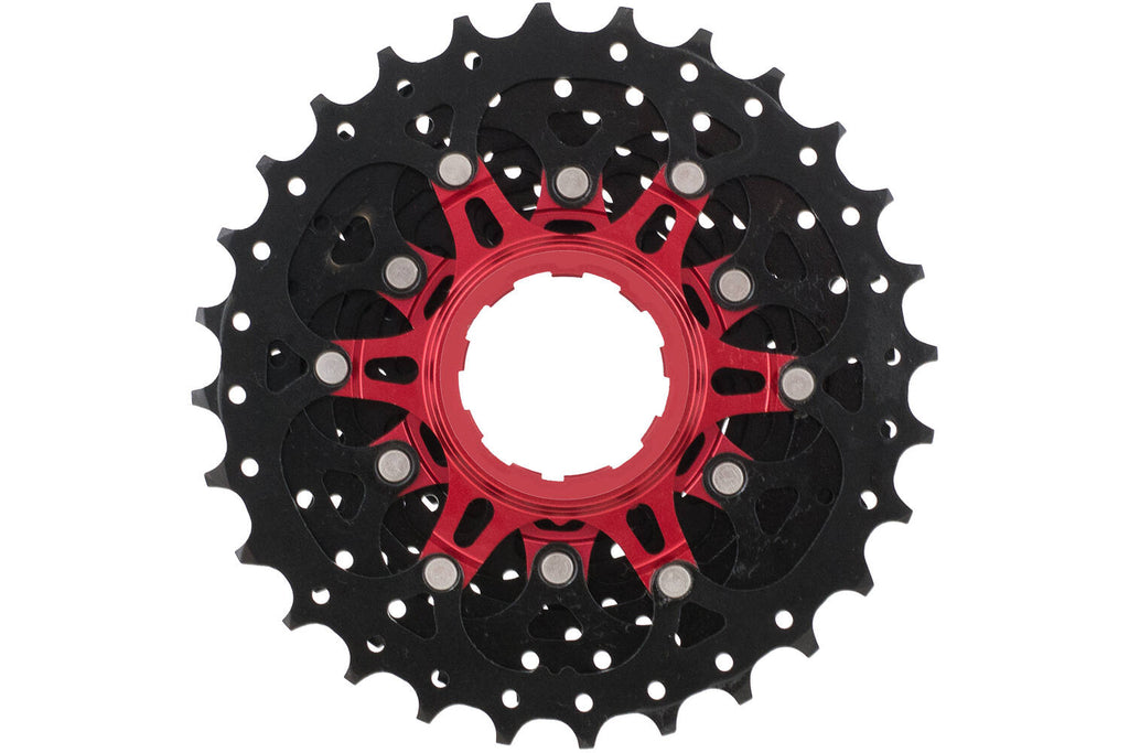 cassette Csrx1 11S 11-28T staal zwart rood