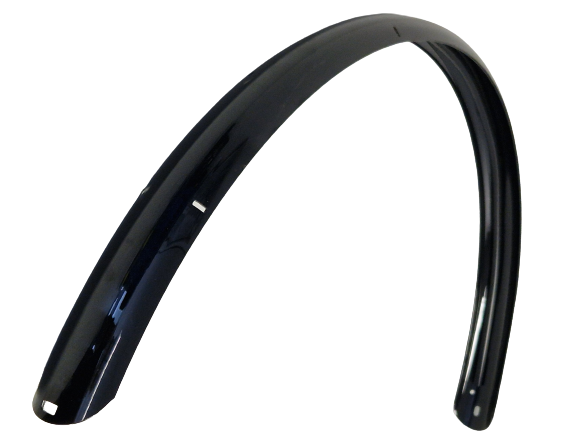 Euro Achterspatbord 28 inch kunststof 50 mm glans zwart