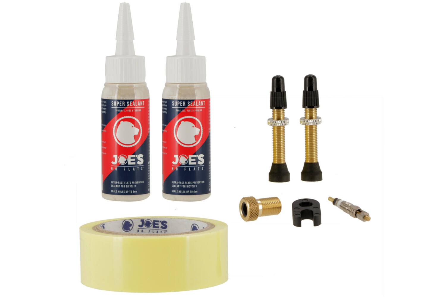 Joe's no flats - tubeless ready kit super sealant 32mm ventiel 25mm tape
