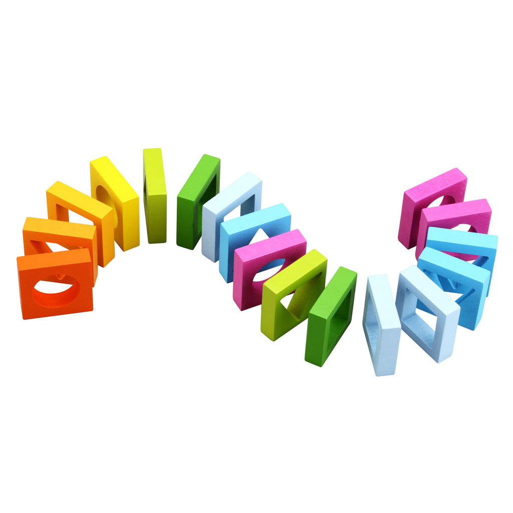 Classic World World Geometrische Houten Blokken, 28dlg.