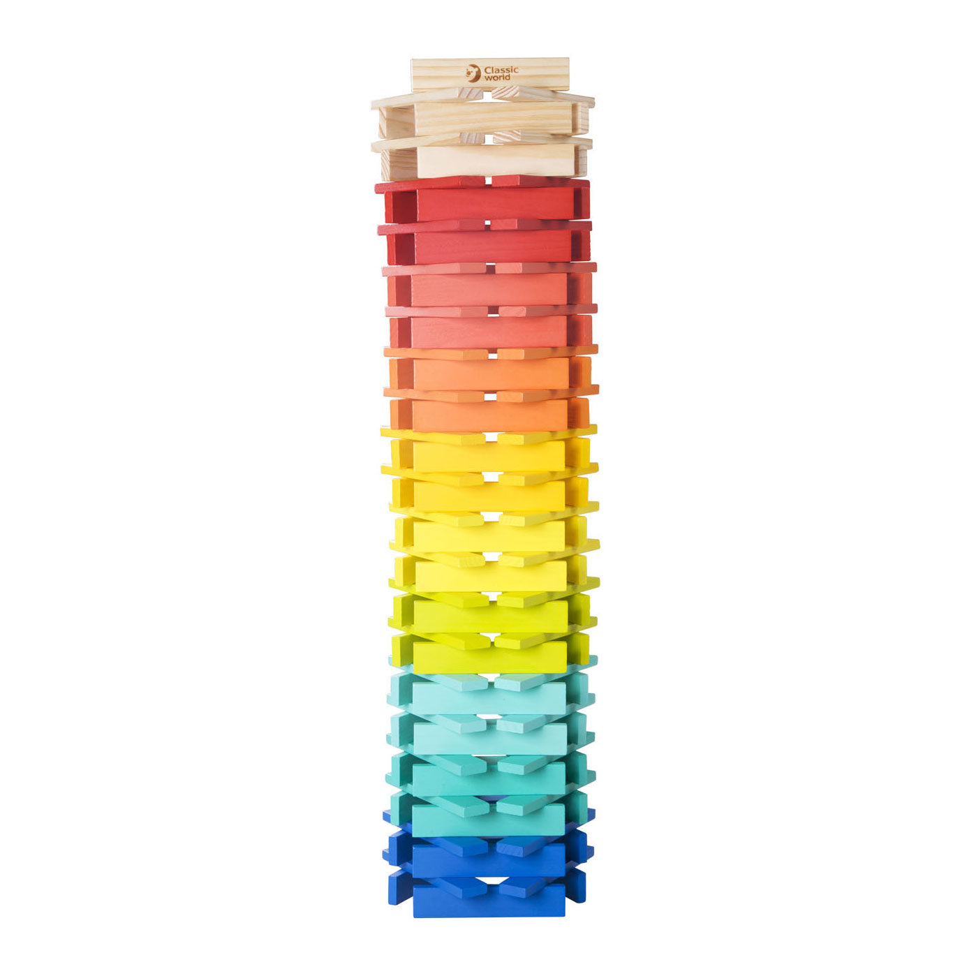 Classic World World Houten Gekleurde Bouwplankjes, 100dlg.