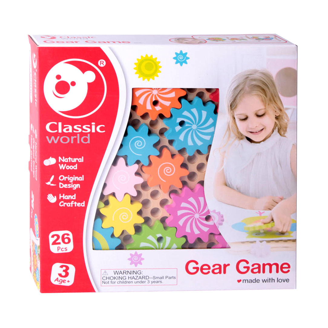 Classic World World World Houten Tandwielen Spel, 26dlg.
