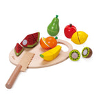 classic world houten snijfruit met snijplank, 17dlg.
