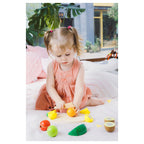 classic world houten snijfruit met snijplank, 17dlg.