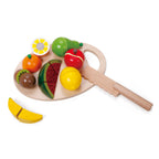 classic world houten snijfruit met snijplank, 17dlg.