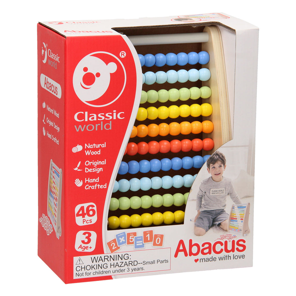 classic world houten telraam met telkaarten