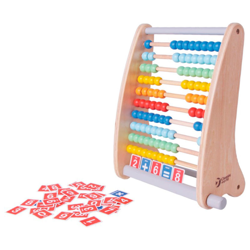 classic world houten telraam met telkaarten