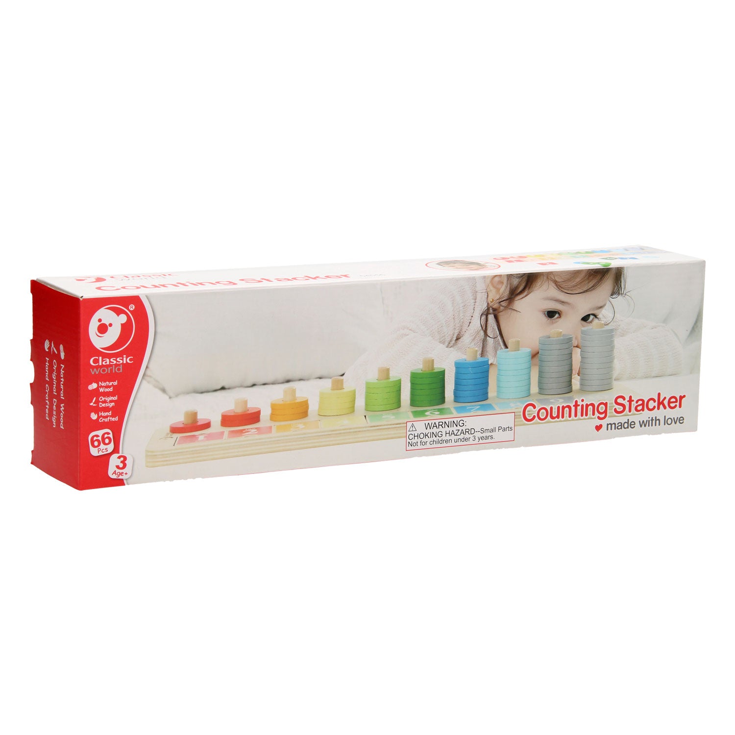 Classic world houten stapelteller, 66dlg.