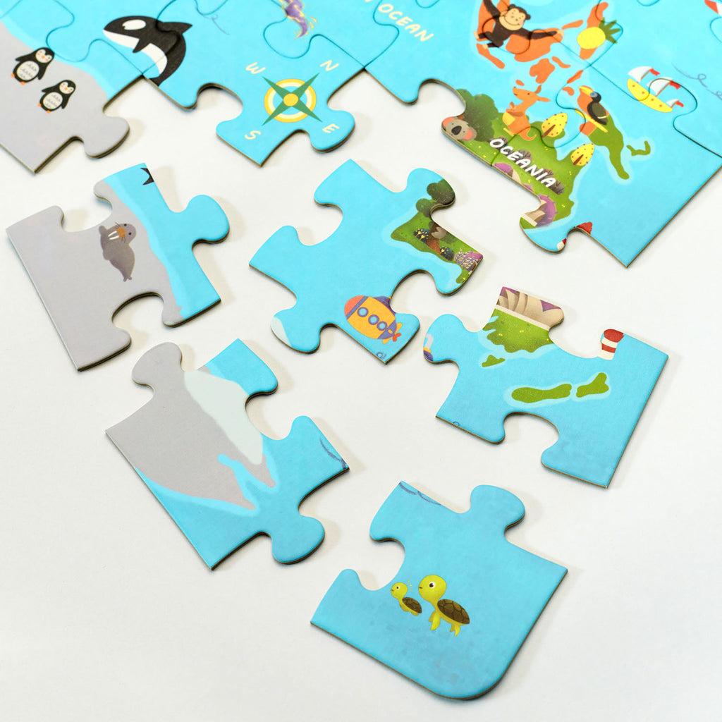 Classic World World World Houten Legpuzzel Wereldkaart, 48st.