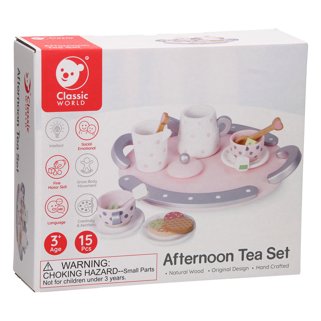 Classic World World World Houten Theeset Roze, 13dlg.