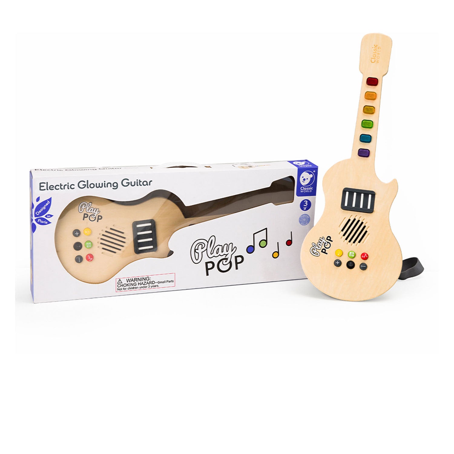 Classic World World World Houten Elektrische Gitaar met Licht en Geluid