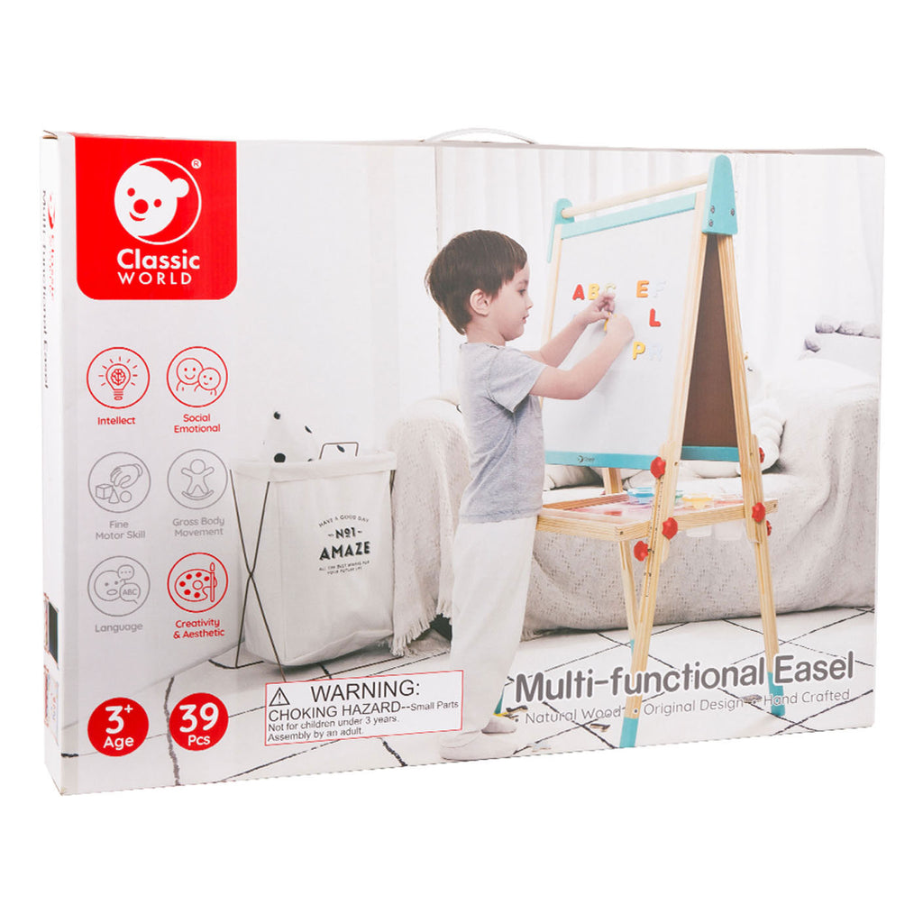 classic world houten magneet- en schoolbord 2in1, 39dlg.