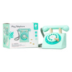 classic world houten retro telefoon turquoise