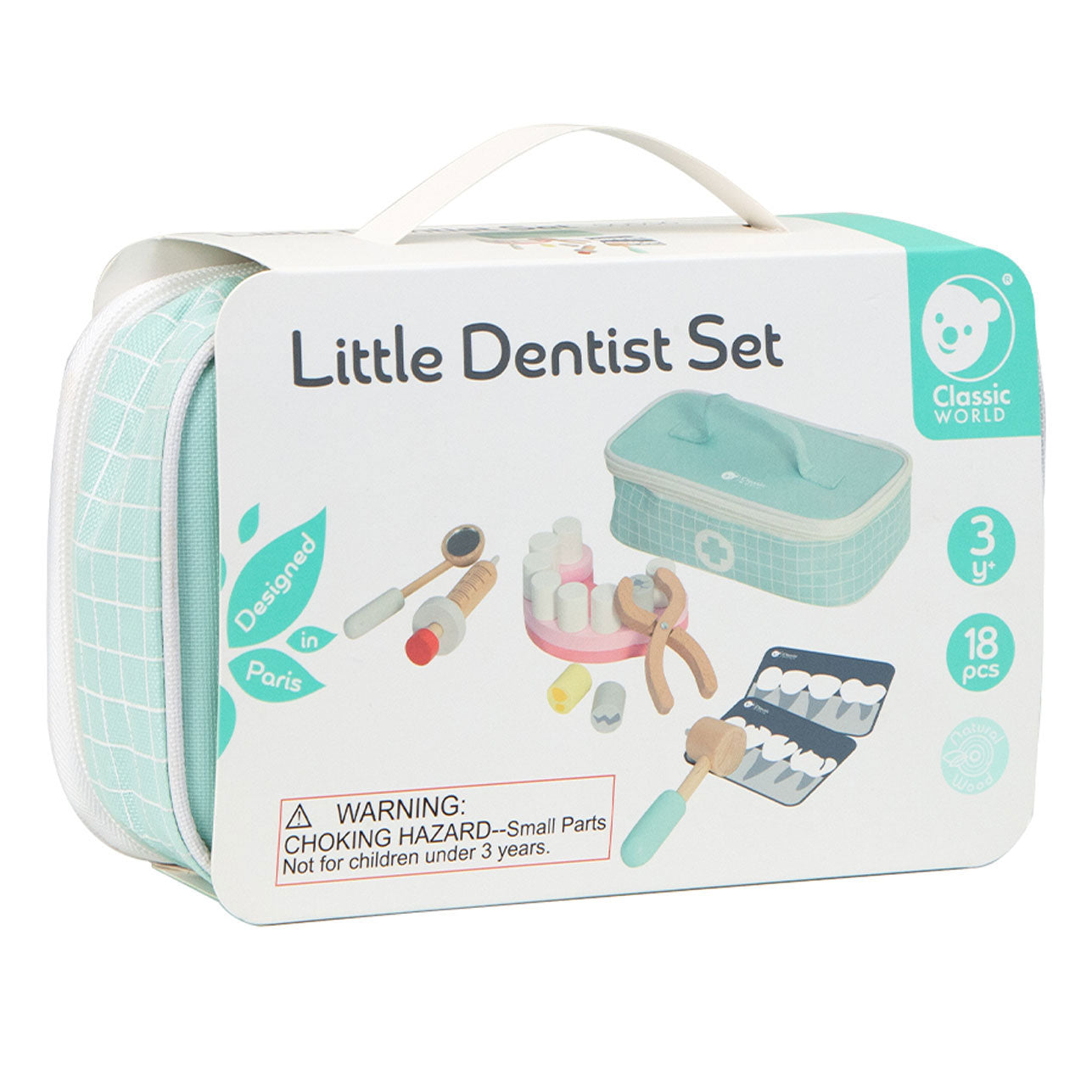 Classic world houten tandarts set in opbergtas - 10 dlg.