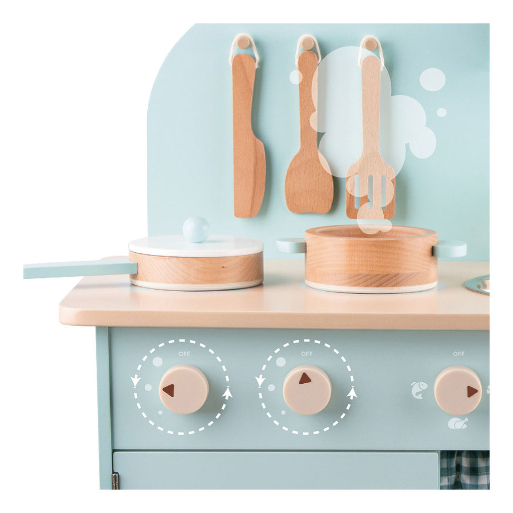 Classic World World World Houten Speelgoedkeuken Retro Blauw, 20dlg.