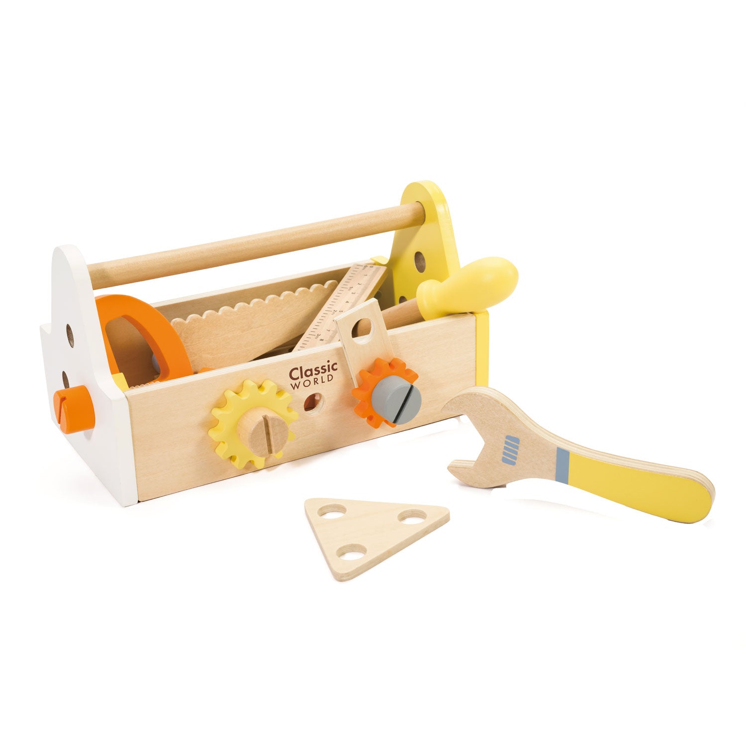 Classic world houten timmermanset met gereedschapskist, 18dlg.