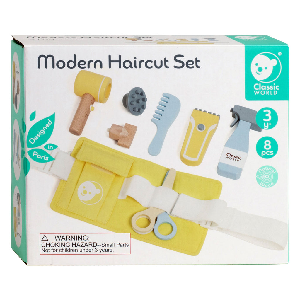 classic world world houten speel kapperset modern, 8dlg.