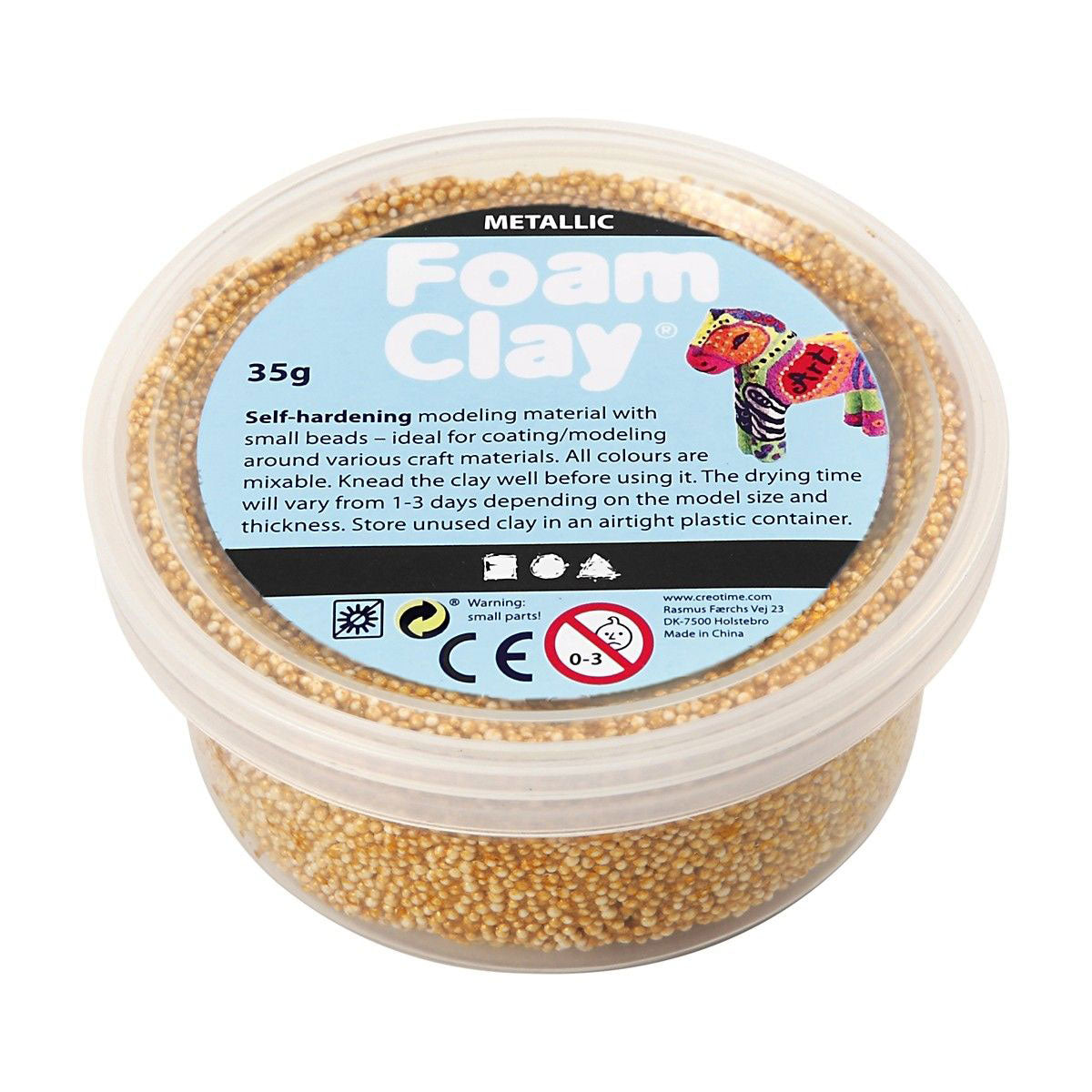 Foam clay - metallic zilver, 35gr.