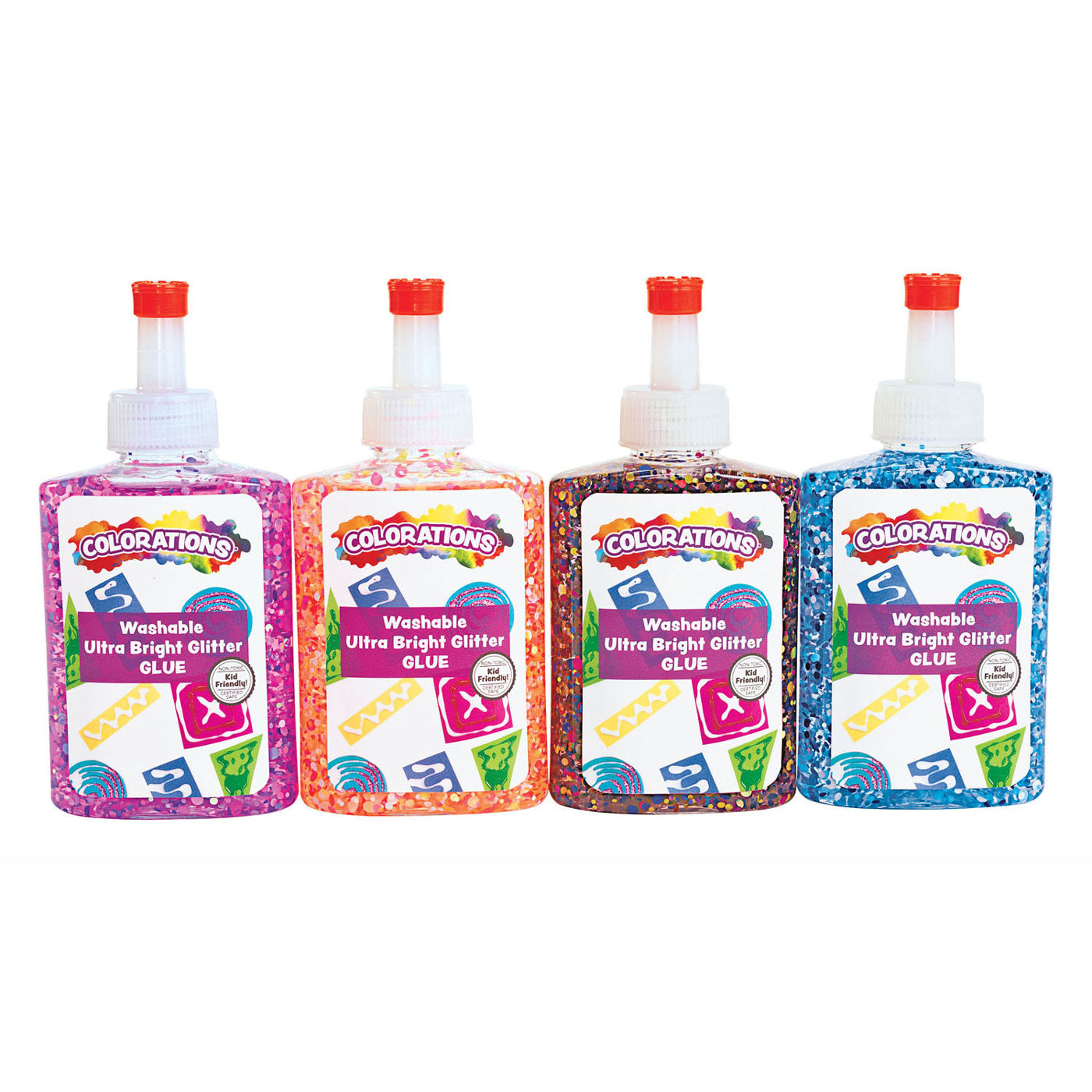 Colorations Ultraheldere Glitterlijm 4 kleuren, 118ml