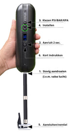 Elektrische accu fietspomp Hendries Cycplus A3 MK2 - zwart