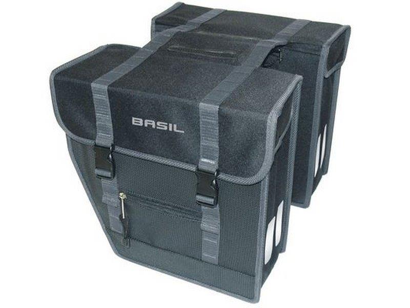 Tas Basil dubbel tour schuin zwart