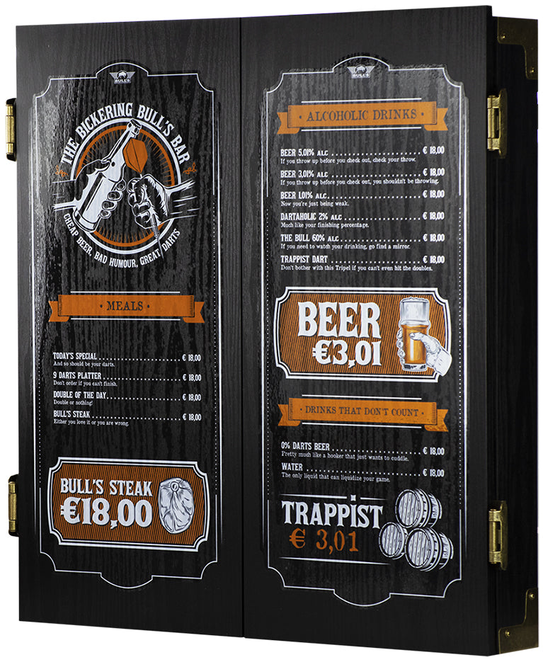! Bull's Beer Menu Deluxe Cabinet Wood Black