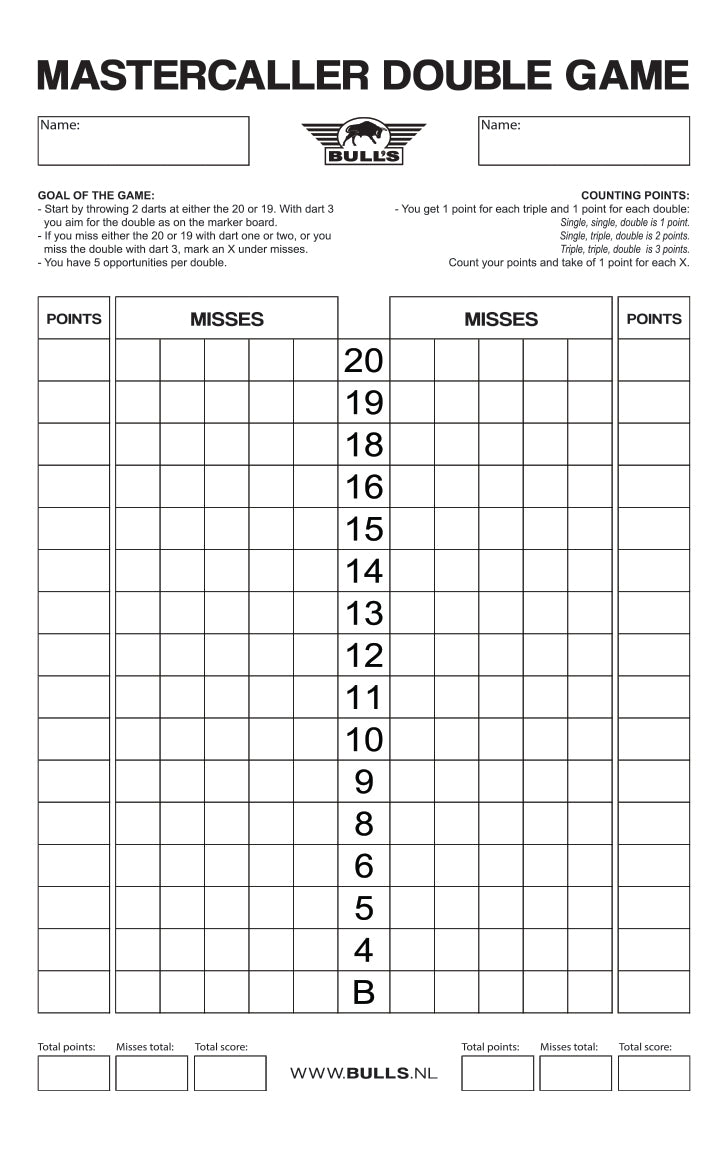 Bull's Mastercaller Double Game Scoreboard Flex 45x30