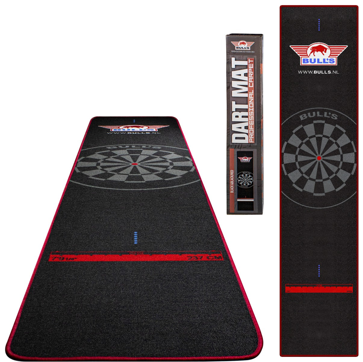 Bulls Carpet Dartmat Black Red 300x65