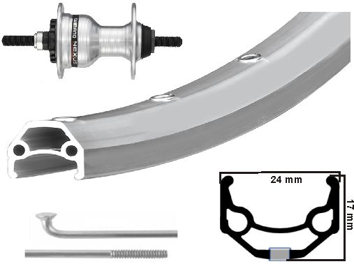 Kgs voorwiel 28 inch (622) mach-1 er-10 velg zilver rollerbrake vaste as