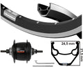 Kgs Achterwiel 28 inch (622) zac2000 zwart nexus 8 centerlock zwart