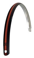 Curana Achterspatbord 28 inch kunststof 46 mm mat zwart/oranje bies